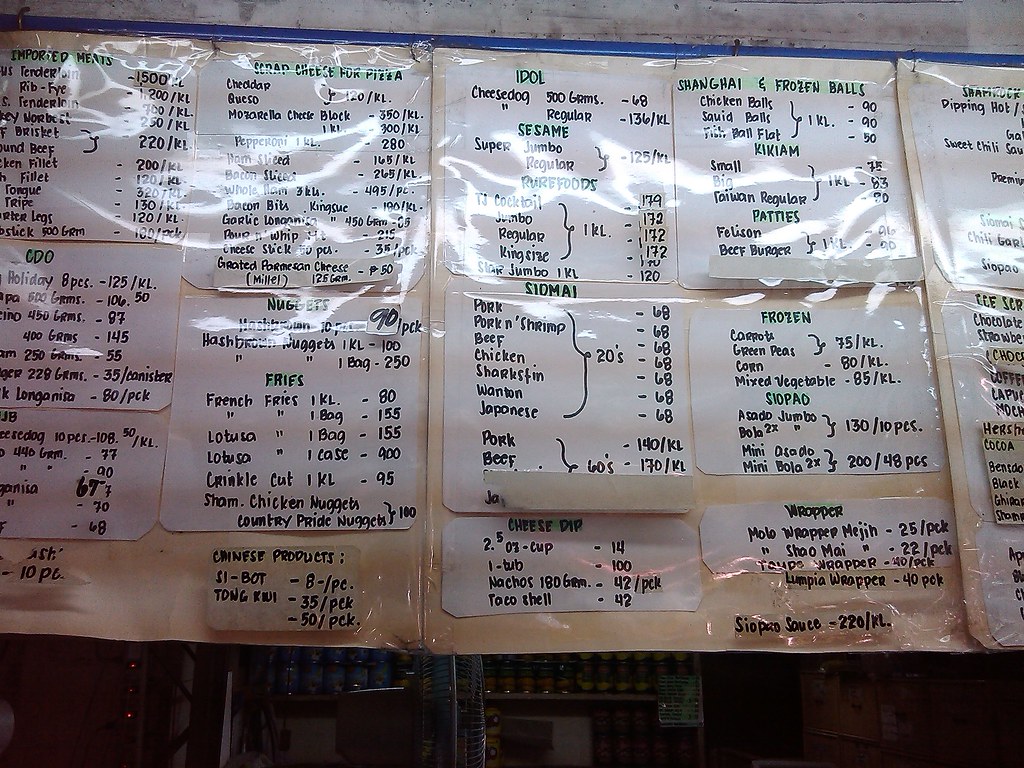 Killion Merchandising (Quiapo) The price list. Grace Dimailig Flickr