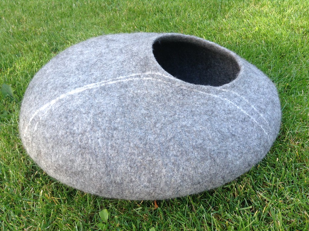 grey pebble cat cave Handmade felted cat cave for sale in … Flickr