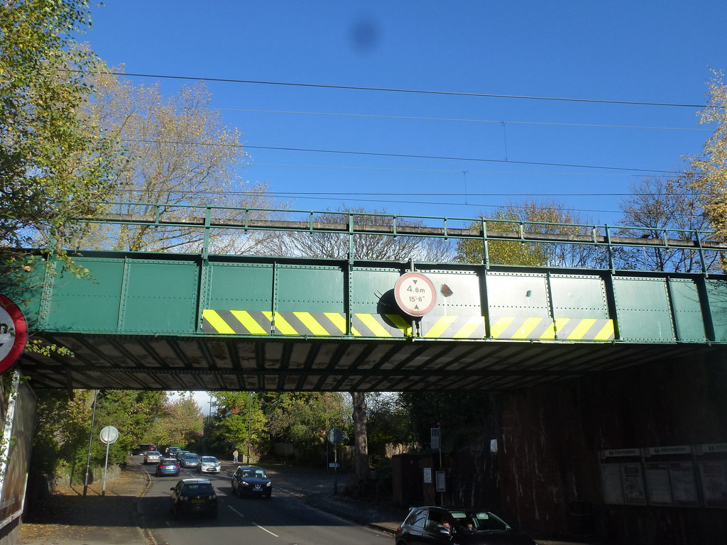 Railway bridge, Bramhall The railway bridge crosses over B… Flickr