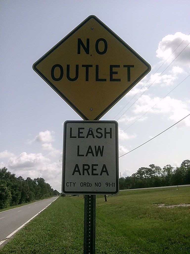 NO OUTLET LEASH LAW AREA SIGN S Garcon Point Rd Milton Fl.… Flickr