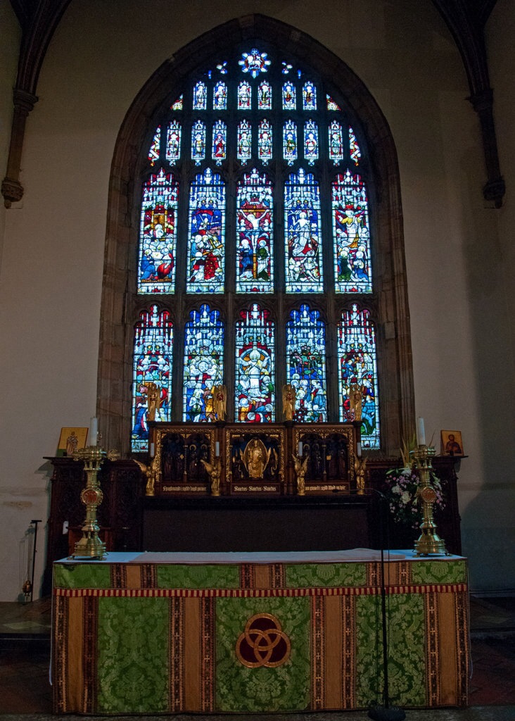 Bangor Cathedral Altar and stained glass bvi4092 Flickr