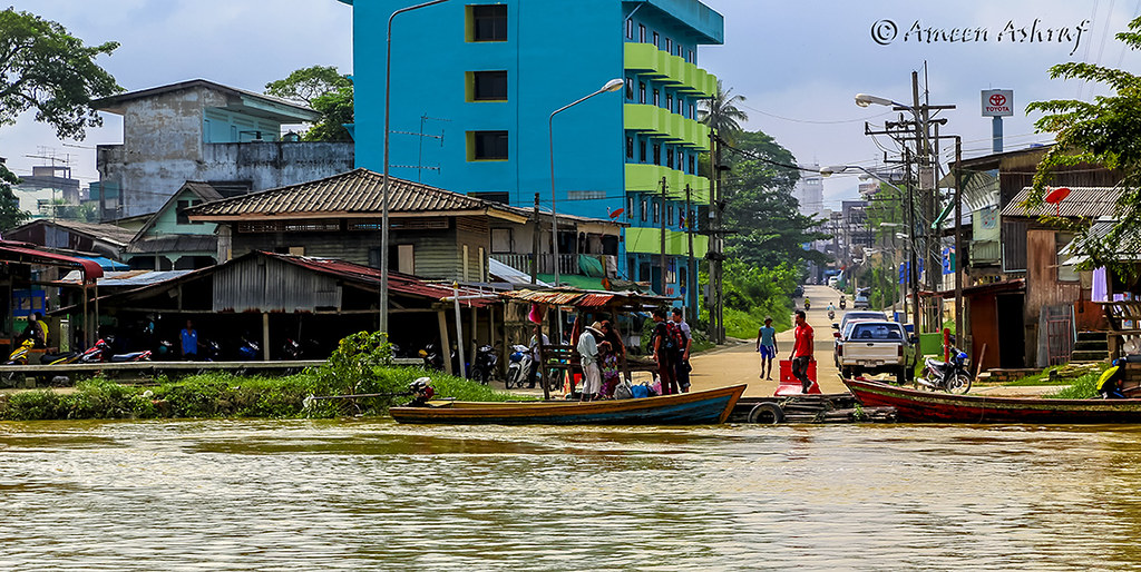 Sungai Golok Sempadan MalaysiaThailand Panorama