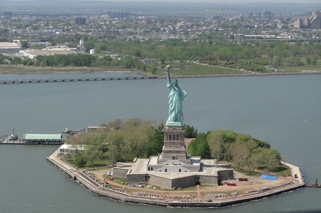 The Statue of Liberty from the air. New York harbour. Flickr
