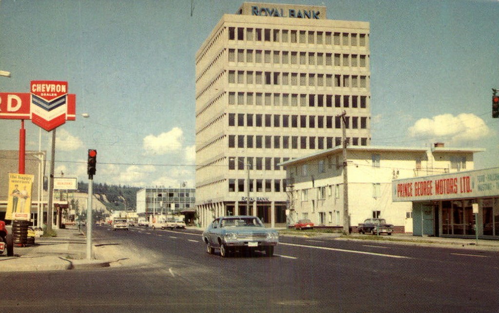 Postcard Royal Bank Building, Prince BC, c.1970 Flickr