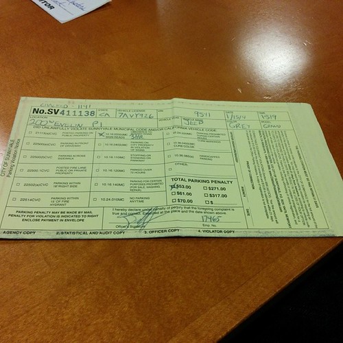 First ever parking ticket in a rental car! Woot! badgeofh… Flickr