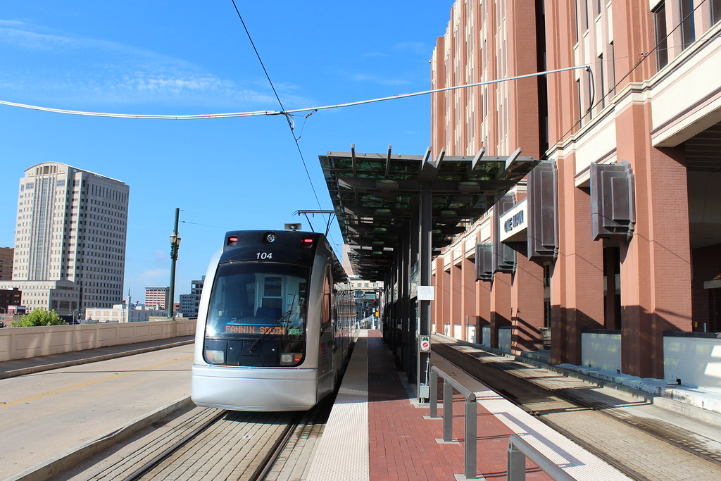 At UH Houston Light Rail at the UHDowntown Station. Matt' Johnson