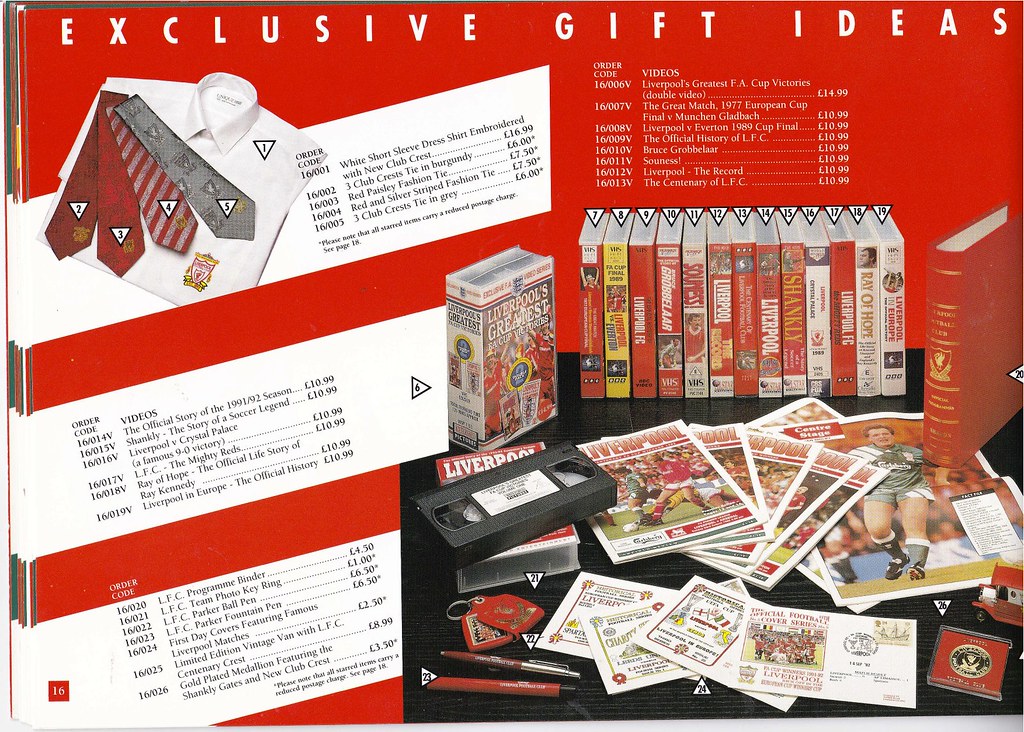 Liverpool Merchandise Catalogue 1993/94 Page 16 VHS Tapes,… Flickr