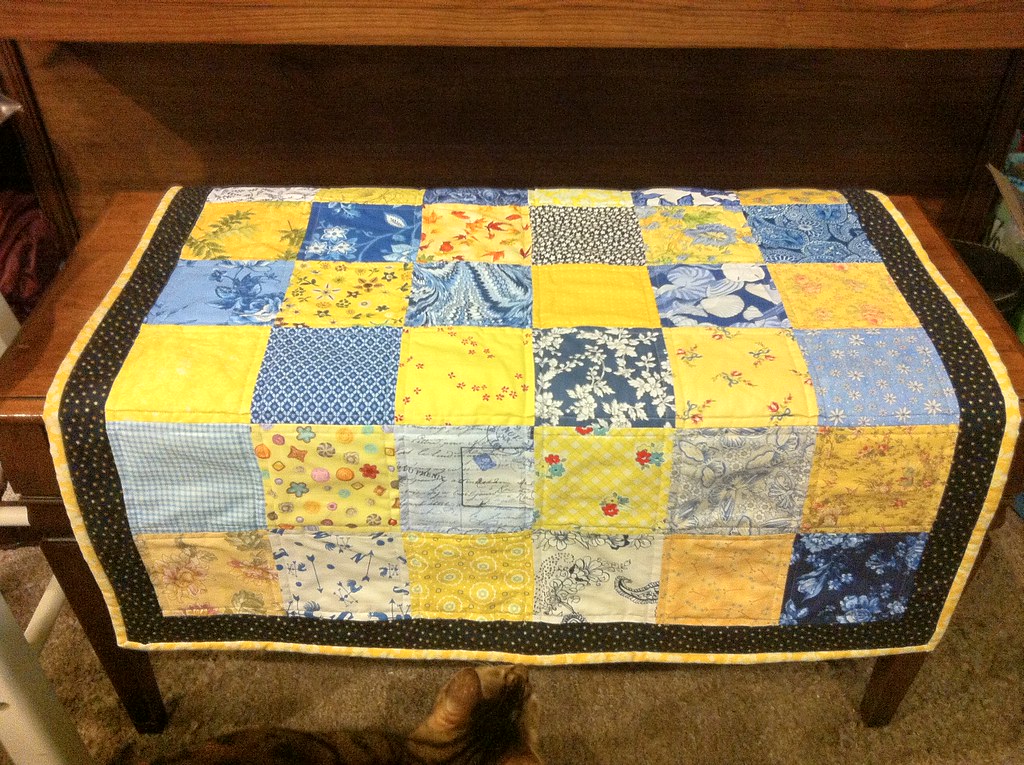 008 Blue and yellow baby quilt for Antonio (son of Amanda … Flickr