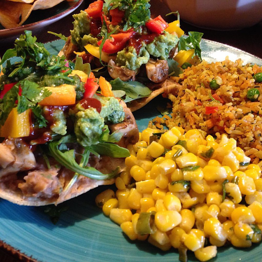 Here's what we had for dinner tonight... Vegan tostados wi… Flickr