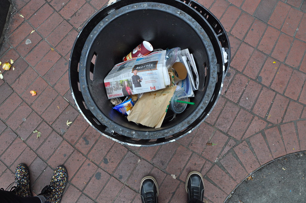 Vancouver streets garbage pail and footwear Walt Flickr