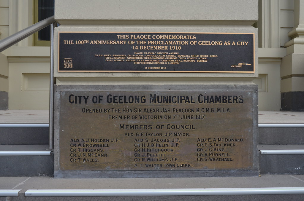 Geelong Town Hall Municipal Chambers Bronze Plaque Gheri… Flickr