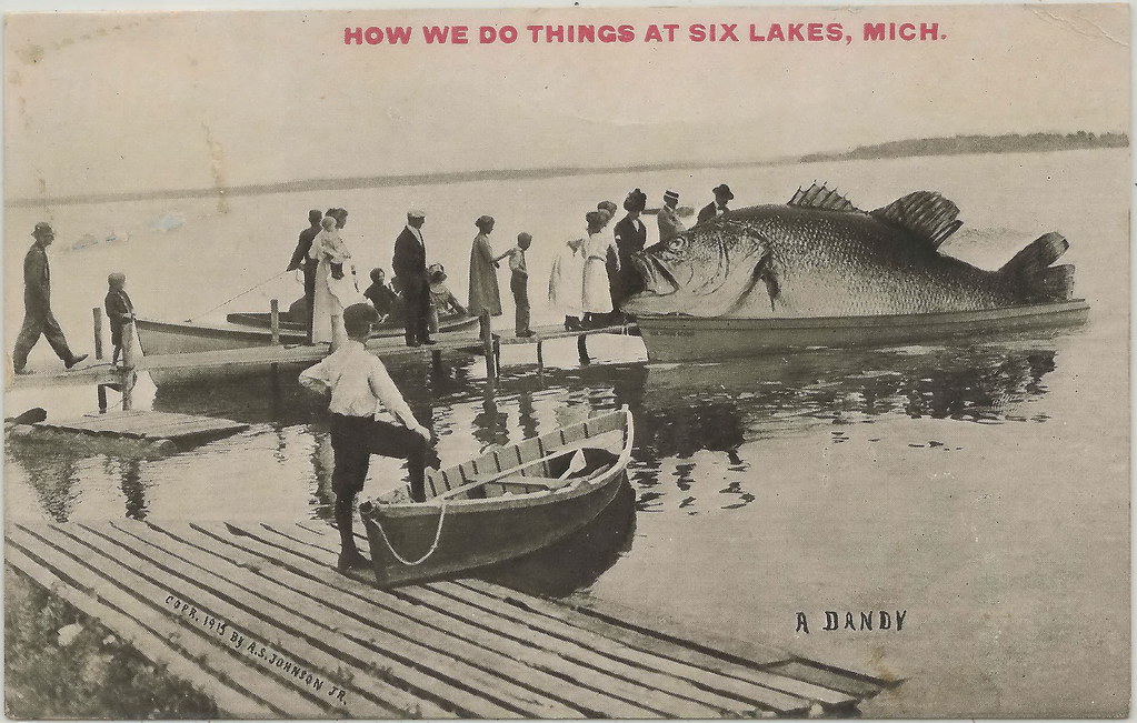 CEN Six Lakes Edmore MI 1915 GREAT Fishing BY THE BOAT LOA… Flickr