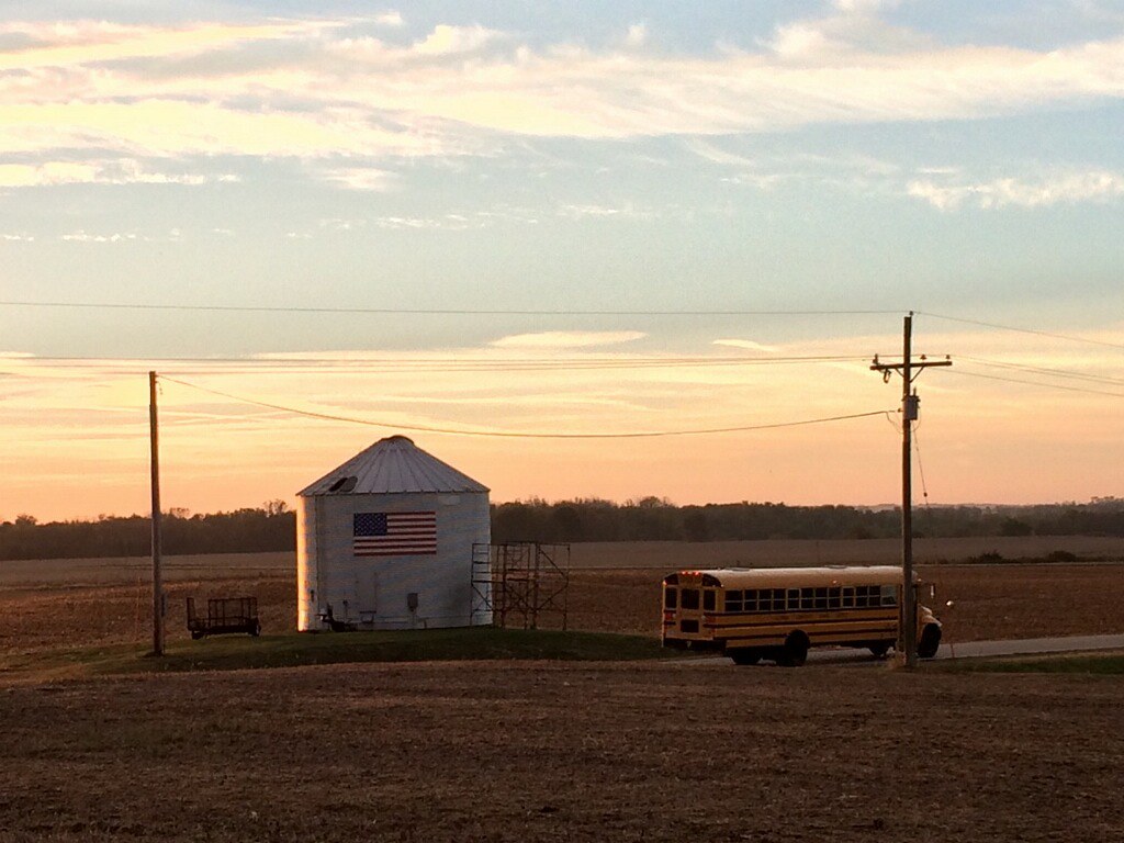 American Flag Grain Bin Lone Tree, Iowa Free Sky Studios