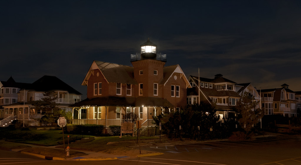 Sea Girt lighthouse at night Sea Girt, NJ. Lenny Flickr