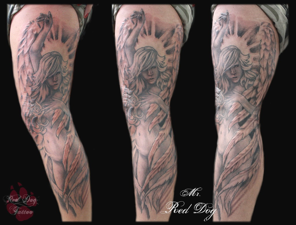 Angel Leg | Tattoo Done At Red Dog Tattoo Benalmadena Costa,… | Flickr 777_x_1024_jpg