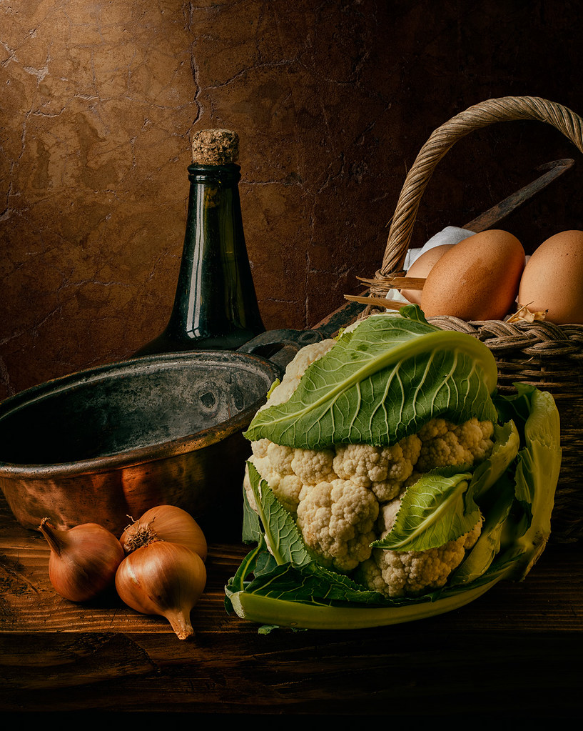 Still Life with Cauliflower and Eggs Luis Melendez painted… Flickr