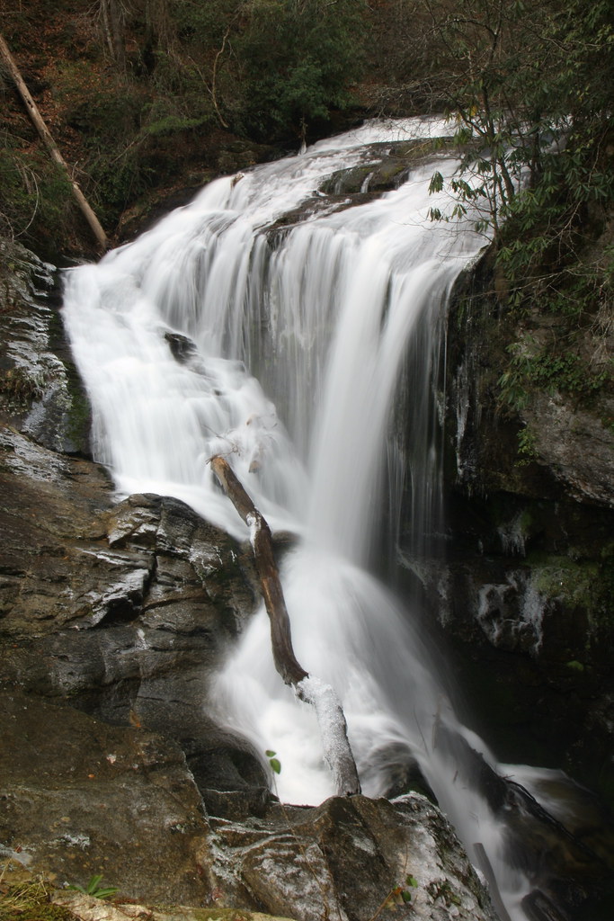 Laurel Fork Falls the lower drop, from the big rock outcro