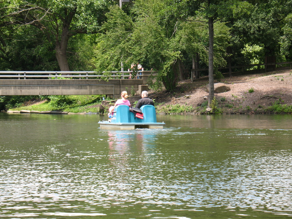 Paddle boaters Crystal Lake Park Urbana, Illinois USA MarcAnthony