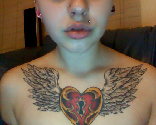 Cool Winged Heart Tattoo On Girl Chest #457 | Tattoosaddict.… | Flickr 400_x_500_jpg