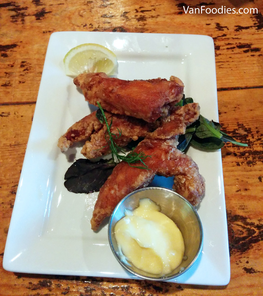 Karaage Deep fried chicken with garlic mayo on side VanFoodies Flickr