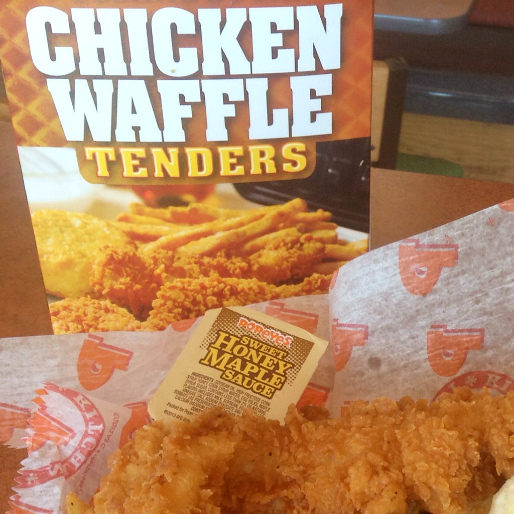 Popeye's "Chicken Waffle" Tenders Waffle batter different … Flickr