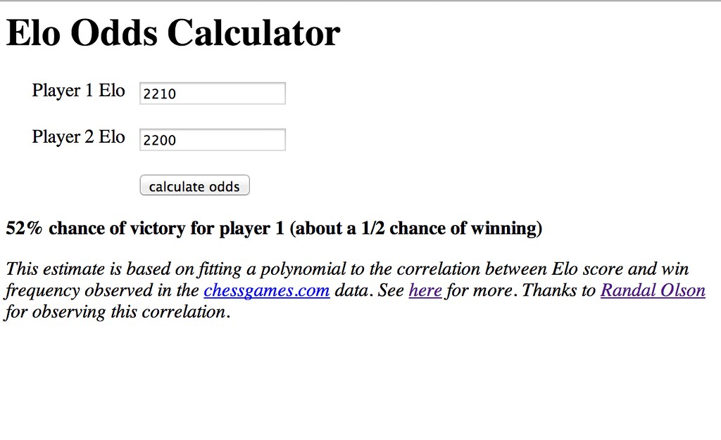 Chess handicap calculator based on Elo Score gregborenstei… Flickr