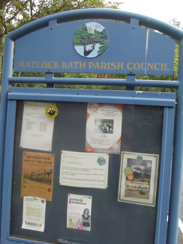 Artists Corner Car Park Matlock Bath notice board Matlock Bath