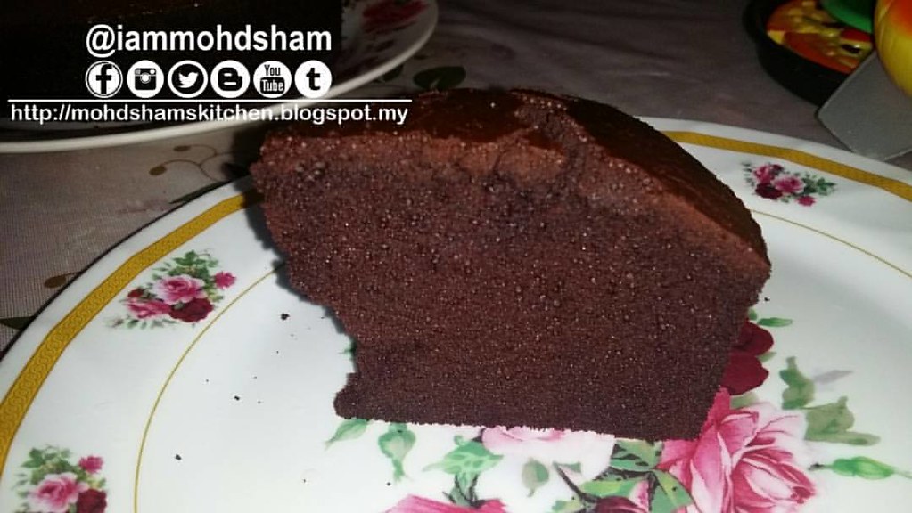 Percubaan cipta resepi kek cottong coklat. Lembut dan gebu