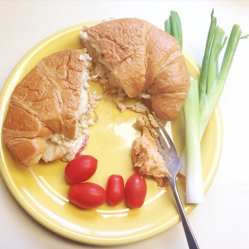 Classic summer meal chicken salad sandwich with hummus a… Flickr