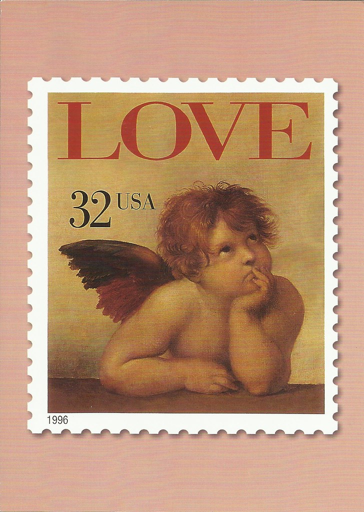 LARGE USPS love 32c stamp postcard Stamp issue date 1996 Flickr