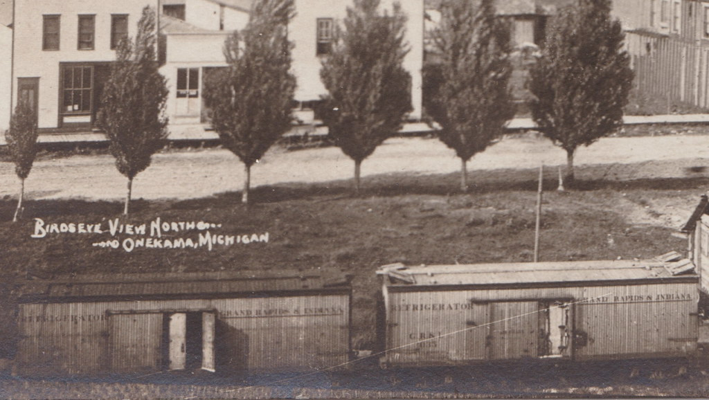 RR Onekama Manistee MI RPPC RARE VILLAGE VIEW Manistee & N… Flickr