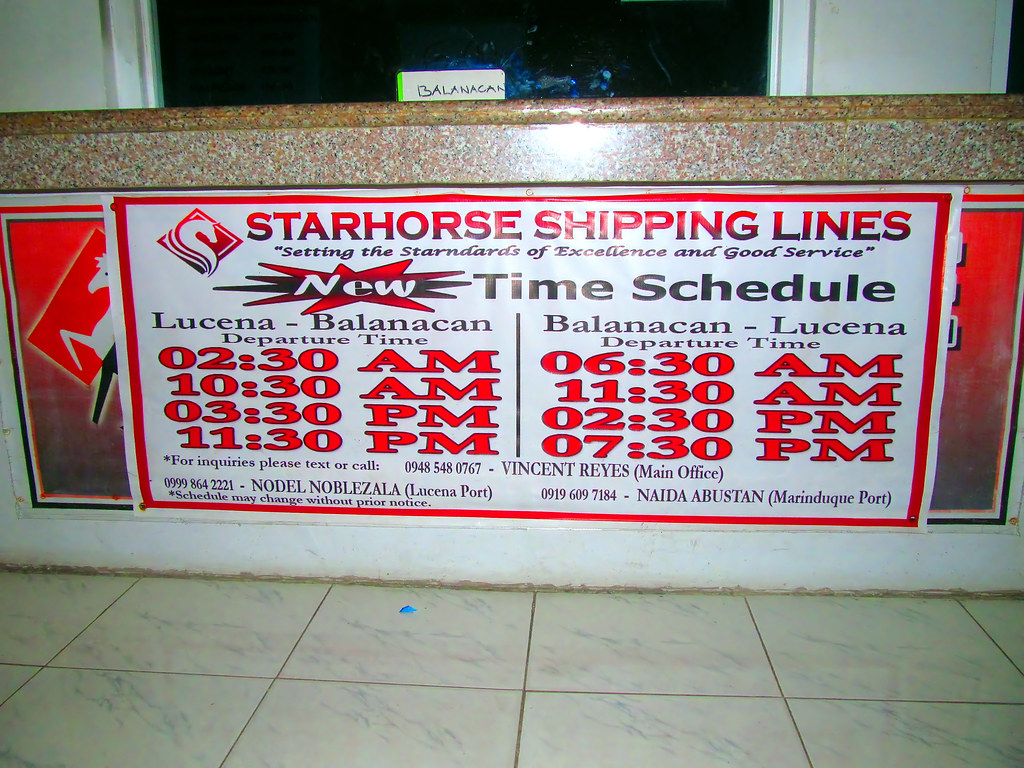 Starhorse Shipping Lines Schedule of Trips Their New Time … Flickr