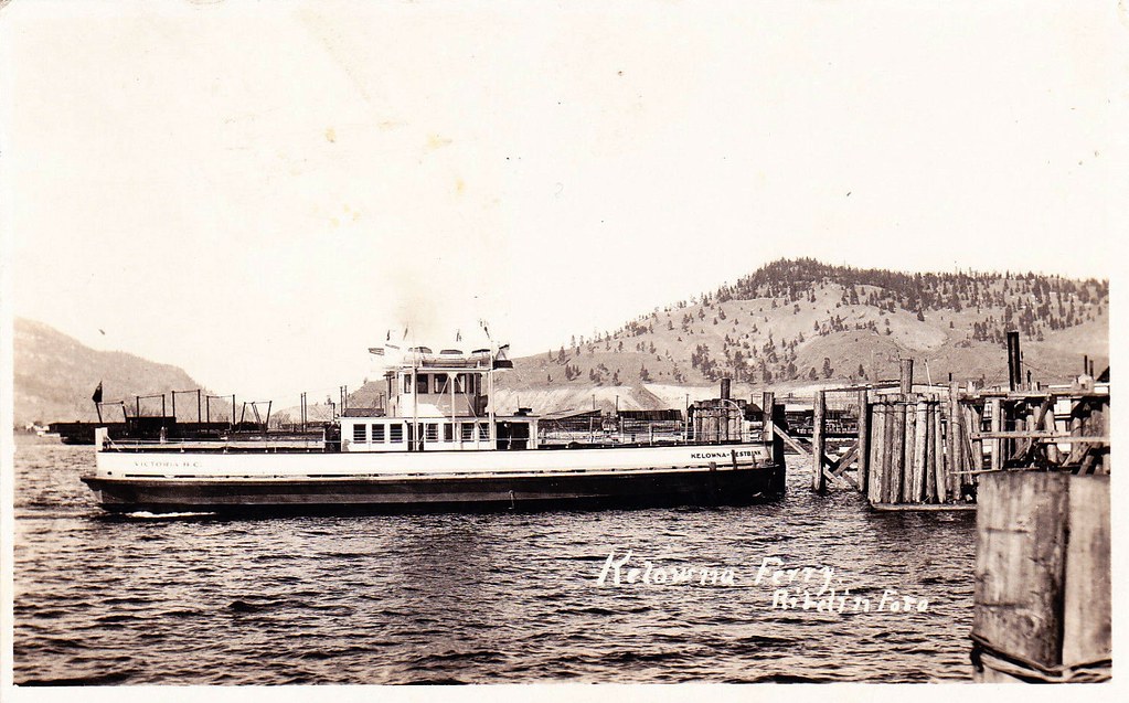 Postcard KelownaWestbank Ferry, Kelowna, BC, c.1930s Flickr
