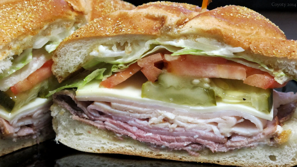 Everything. Sandwich with roast beef, ham, turkey, lettuce… Flickr