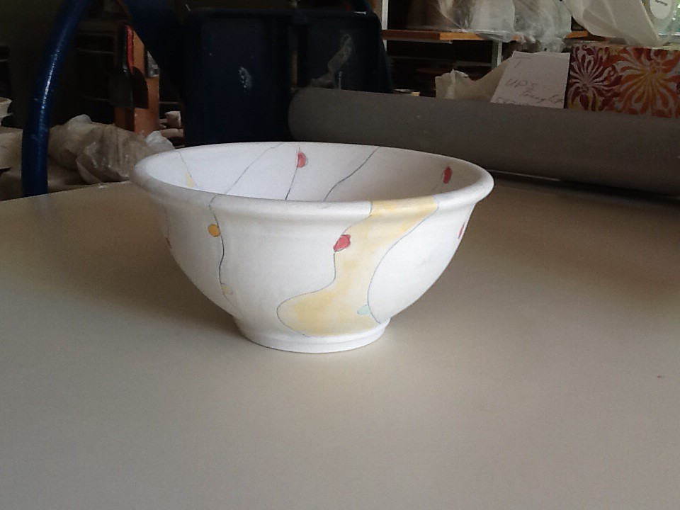 image Underglaze painting added to bisqued Mishima bowl. I… Flickr