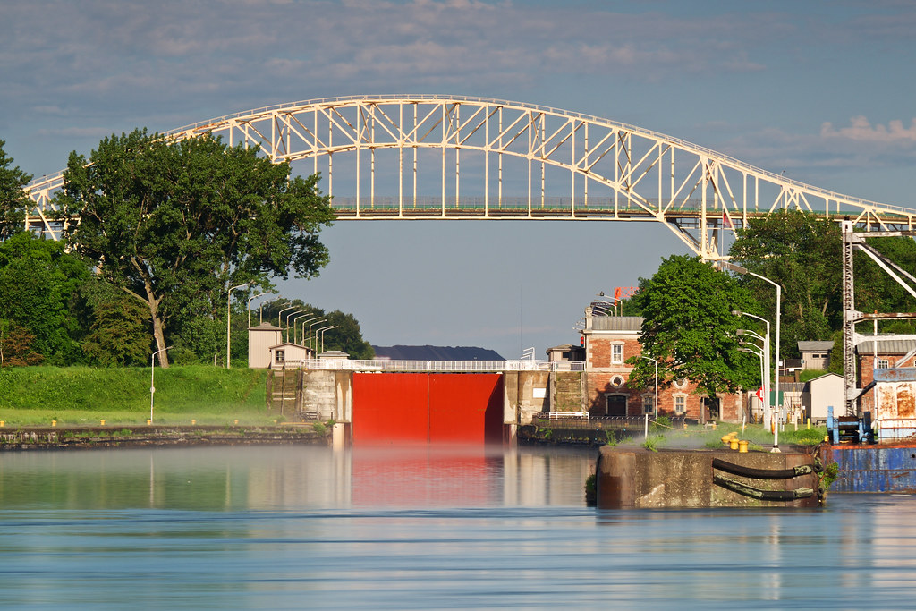 st. marys river, sault canal, international bridge Flickr