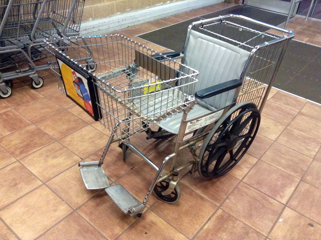 Wheelchair Shopping Cart at Price Chopper Grocery Store. Pics by Mike