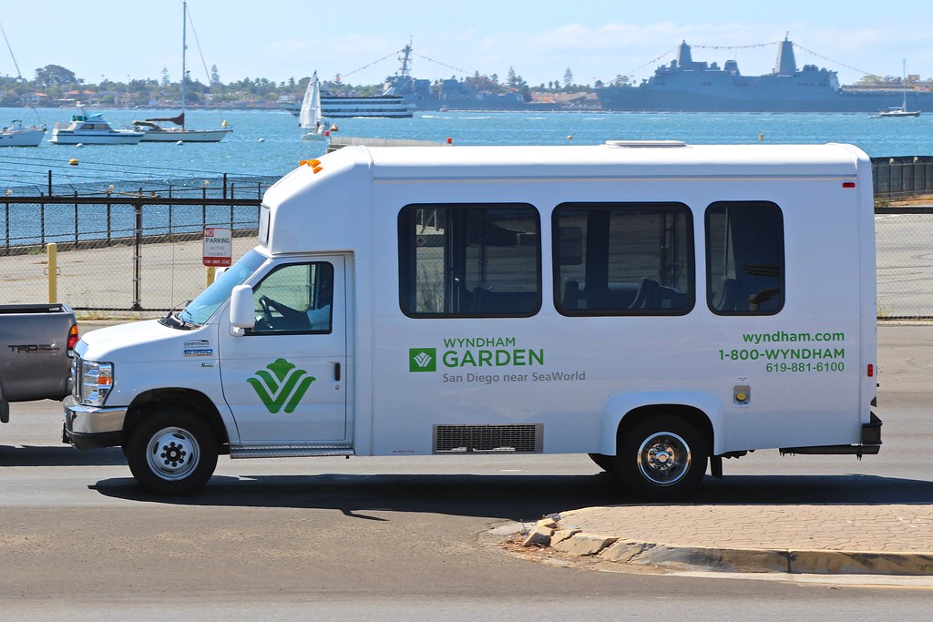 Wyndham Garden Inn Ford minibus near San Diego Airport. So Cal