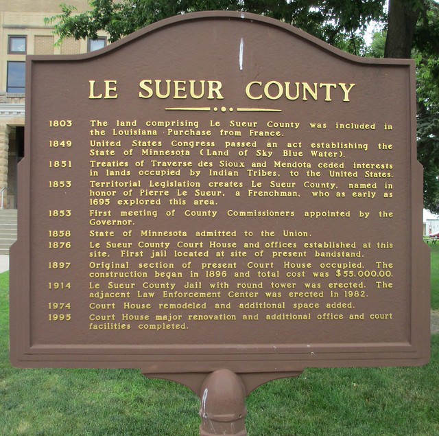 Le Sueur County Marker (Le Center, Minnesota) a photo on Flickriver