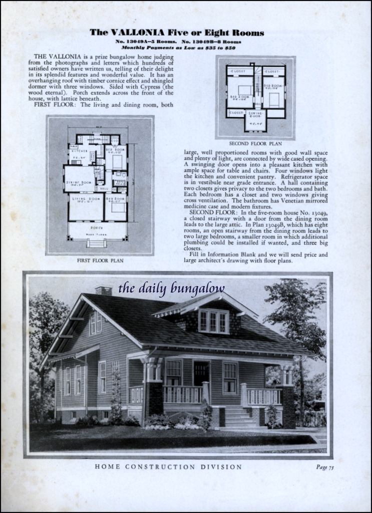 Homes of TodaySears Kit Houses1932 The Vallonia Daily Bungalow
