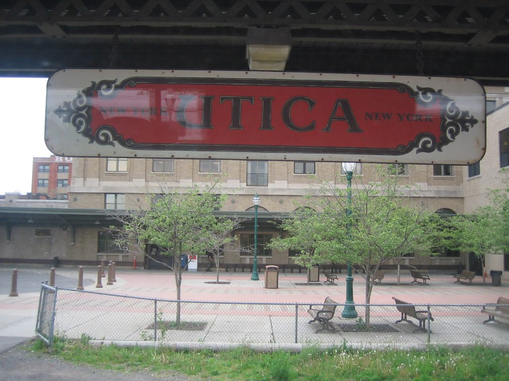 Utica Amtrak train station's sign OnMyWayTo Flickr