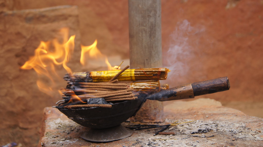 Incense Incense burned in religious ceremony Annapurna Sanctuary