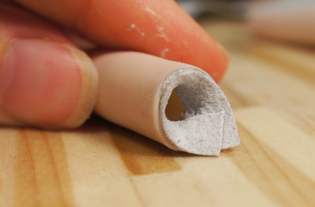 Fit leather into joint, press with toothpick I replaced th… Flickr