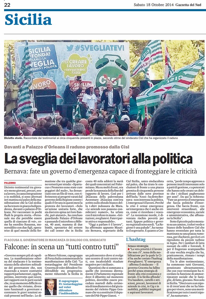 ottobre 19 gazzetta mobilitazione palermo jobs dayottobre … Flickr