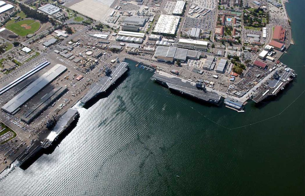 Aerial view of aircraft carriers in San Diego SAN DIEGO … Flickr