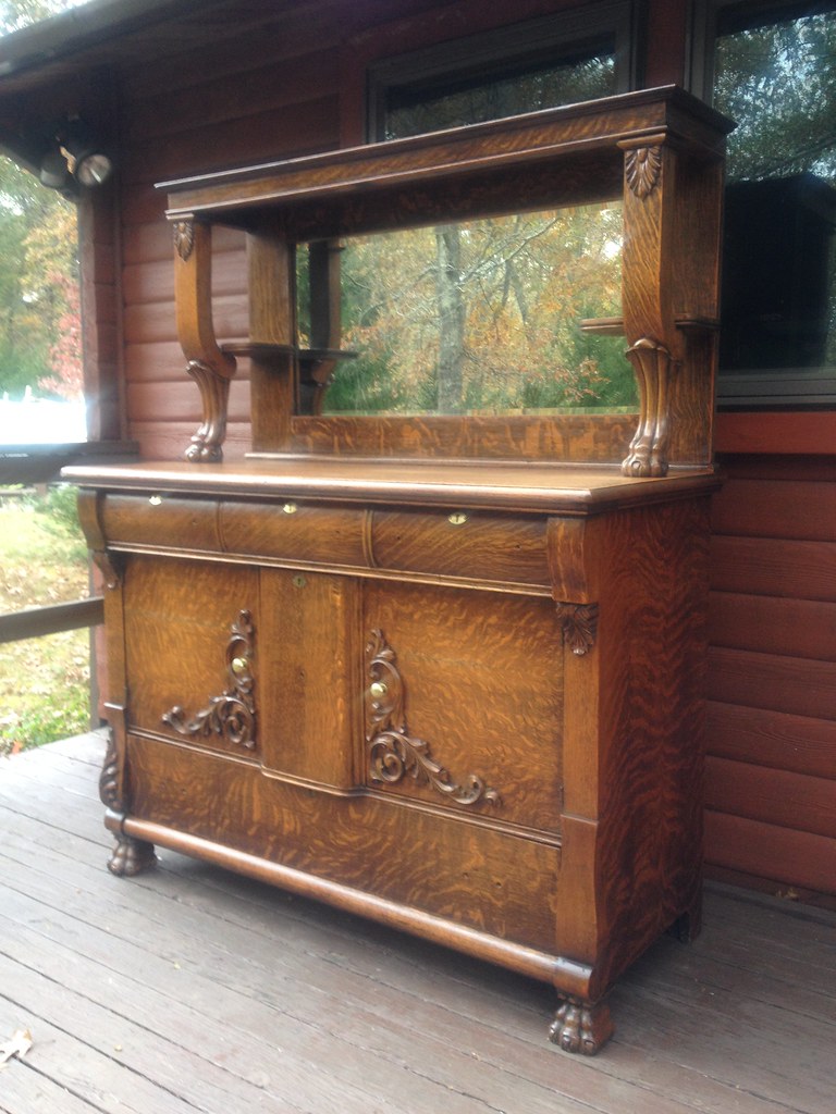 1905 Tiger Oak Easton Furniture Sideboard made in Maryland Flickr