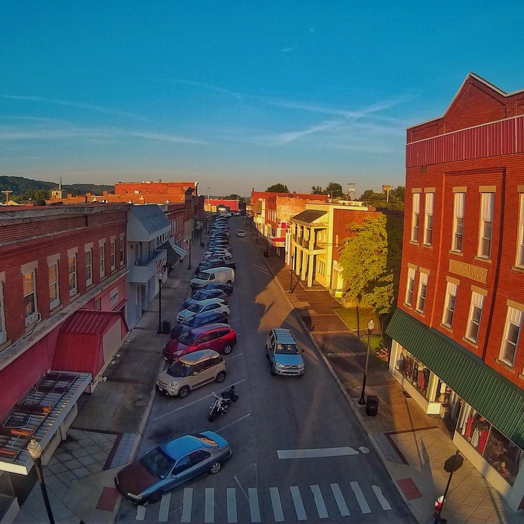Olde Main Plaza, St. Albans, WV sunset aerial aerialpho… Flickr