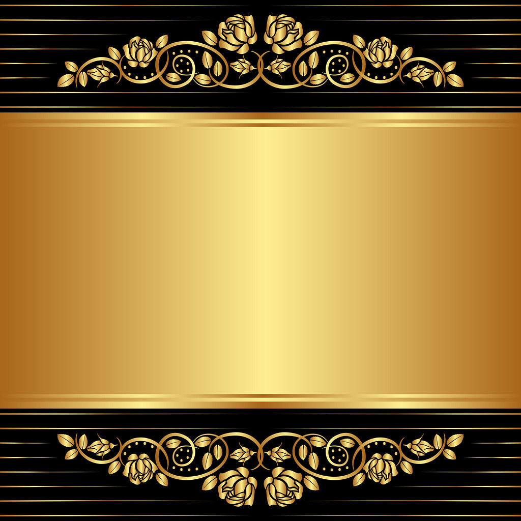 content(4) gold black background with floral ornaments