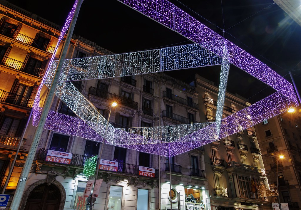MIS BARCELONAS (VI). Christmas Lights Así lucía la víspera… Flickr