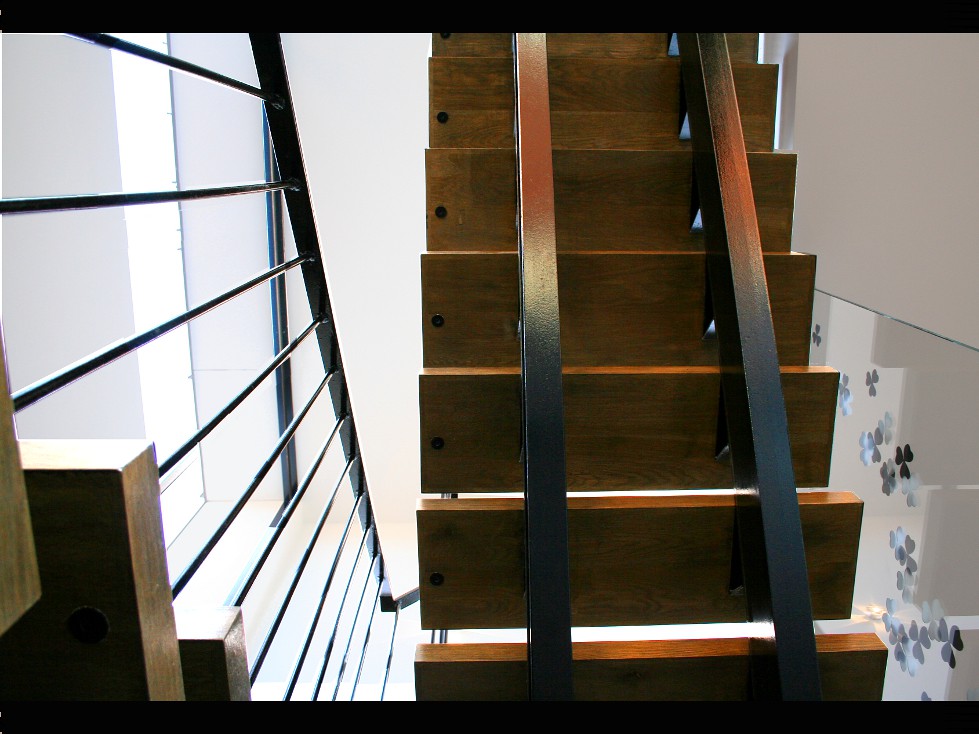Custom Treads on Steel Staircase